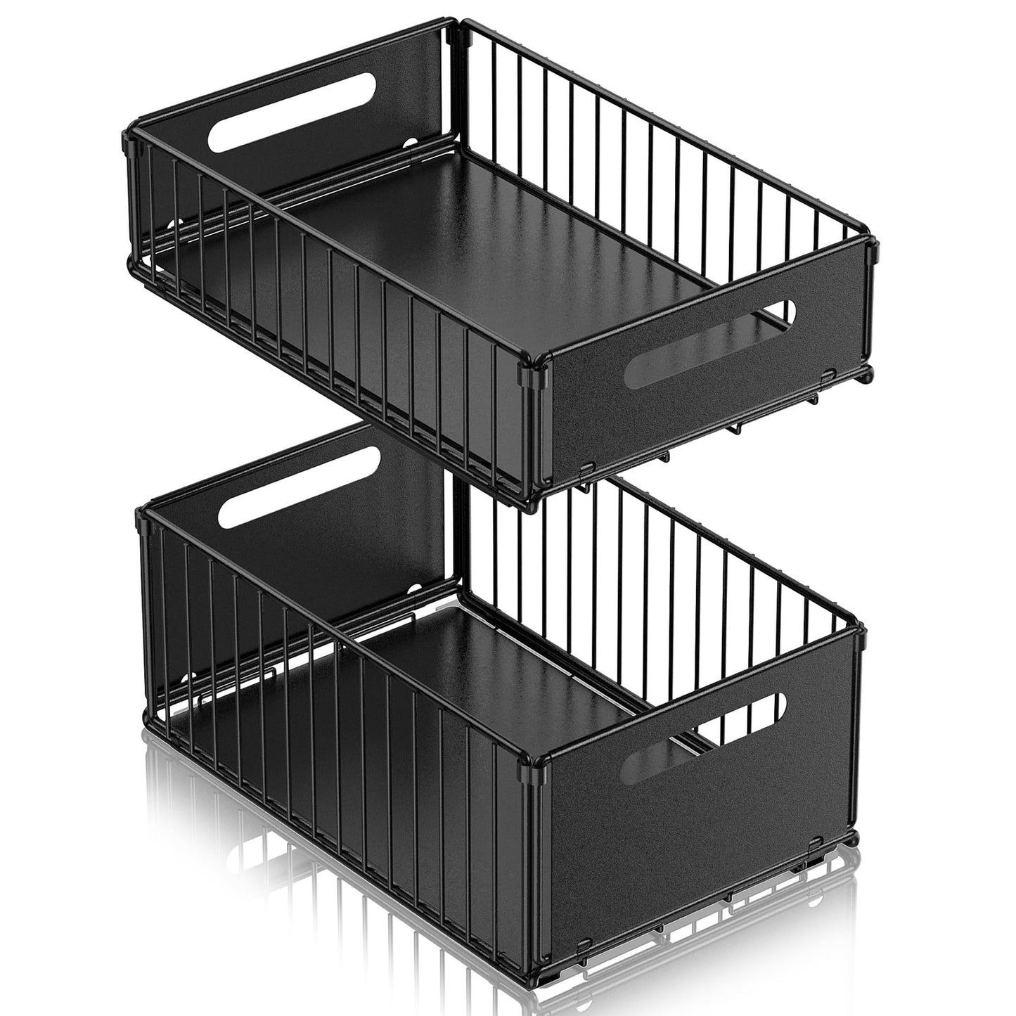 2 Pack Pull Out Cabinet Organizer Collapsible Closet Organizers and Storage