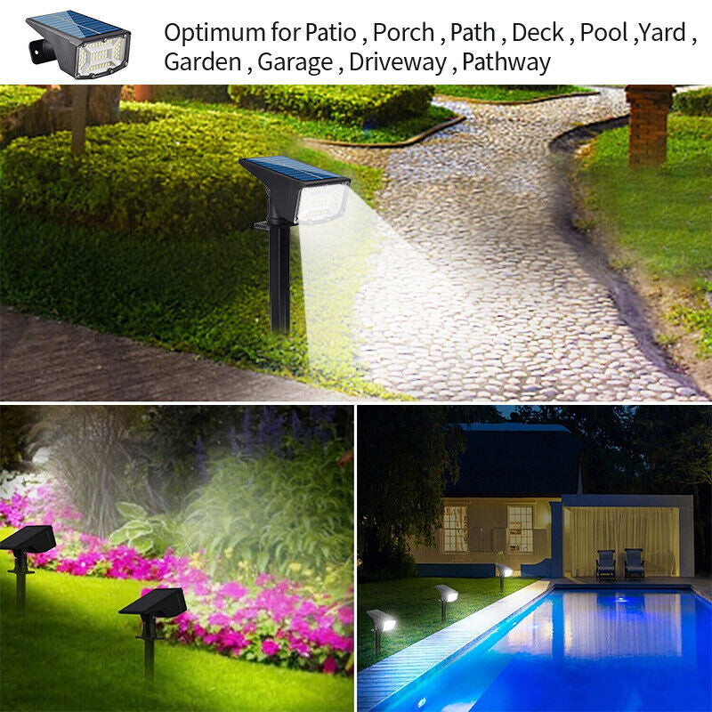2-8PK Solar 50-LED Flood Lamp Spotlights Outdoor Garden Wall Landscape Light