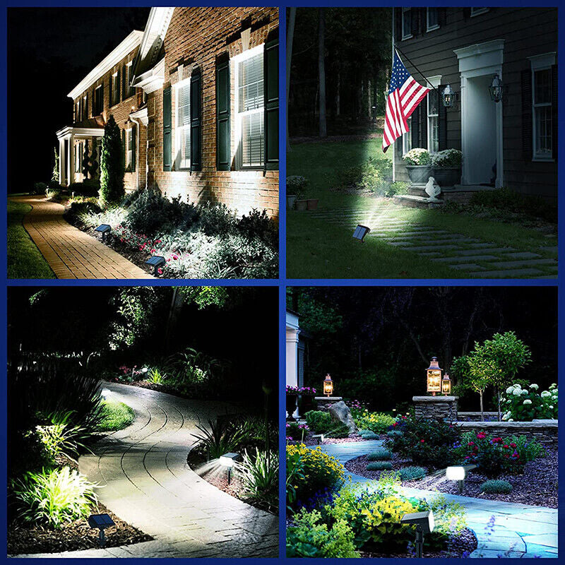 2-8PK Solar 50-LED Flood Lamp Spotlights Outdoor Garden Wall Landscape Light