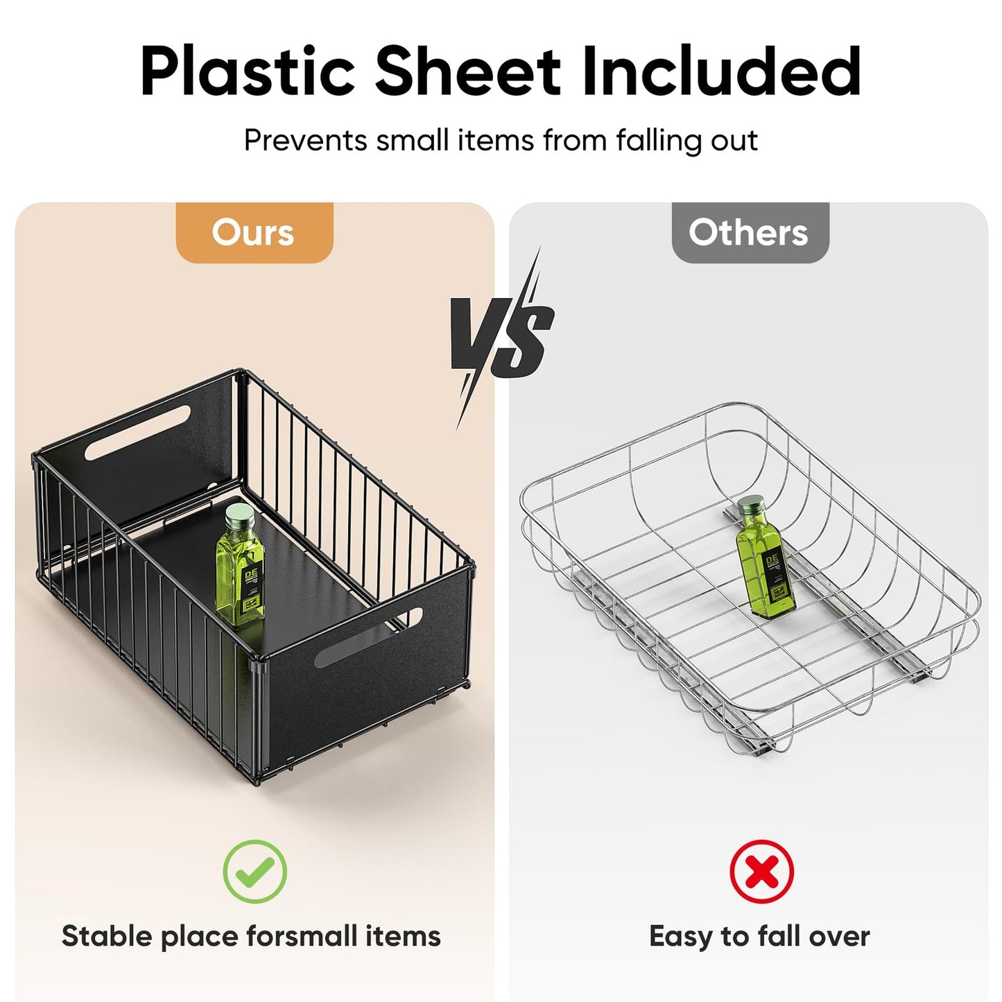 2 Pack Pull Out Cabinet Organizer Collapsible Closet Organizers and Storage