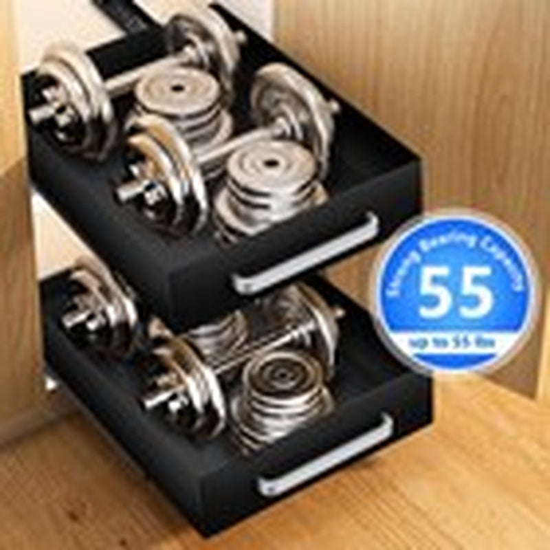 2 Pack Pull Out Cabinet Organizer Fixed with Adhesive Nano Film Heavy Duty Slide