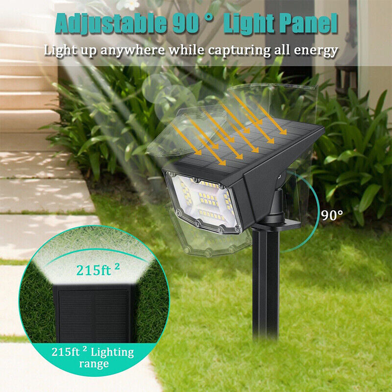 2-8PK Solar 50-LED Flood Lamp Spotlights Outdoor Garden Wall Landscape Light