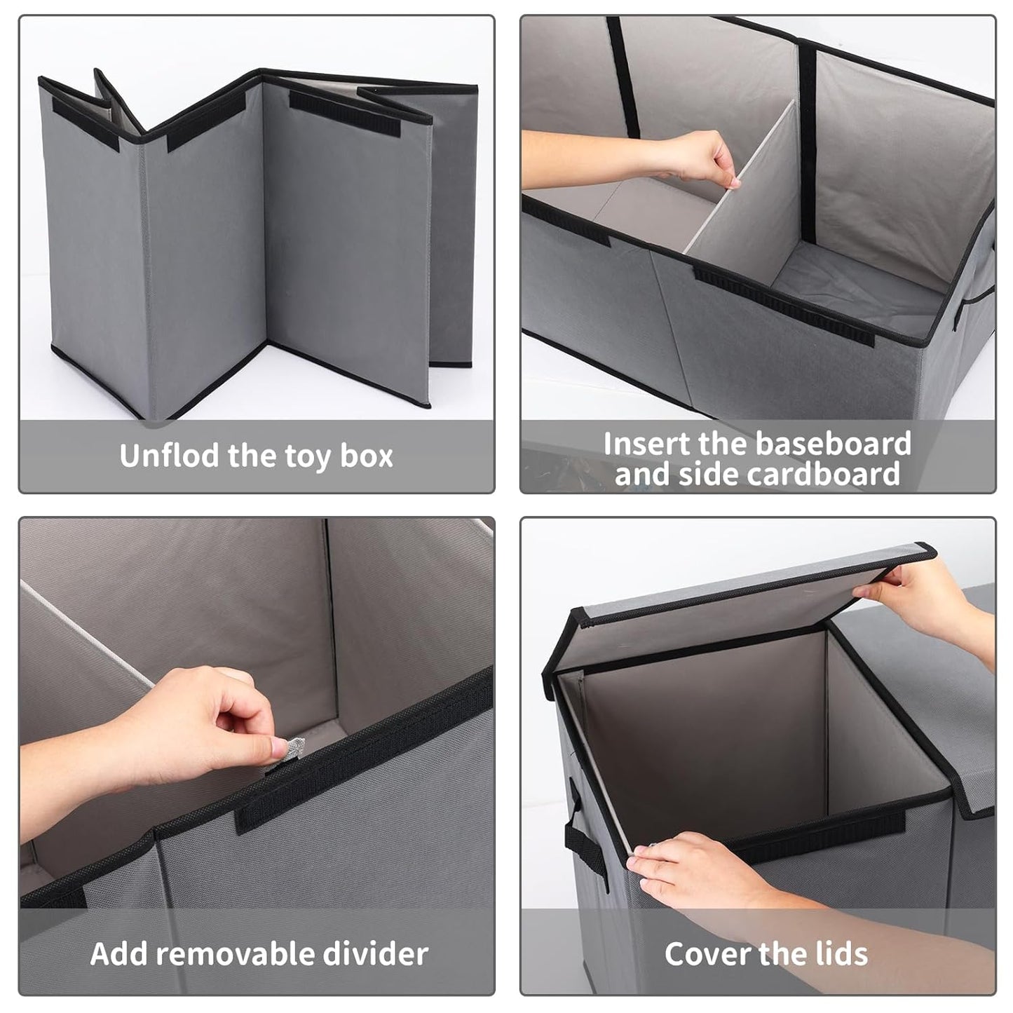Toy Storage Organizer, Large Size with Lid and Collapsible.