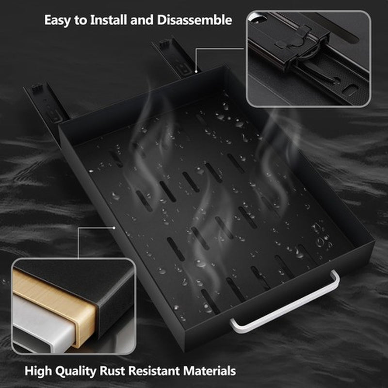 2 Pack Pull Out Cabinet Organizer Fixed with Adhesive Nano Film Heavy Duty Slide