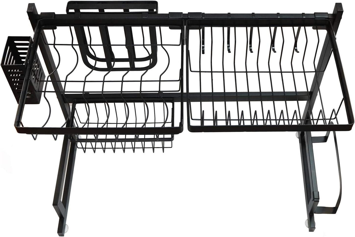 Dish Drying Rack Kitchen Storage Shelf over Sink 2-Tier Stainless Steel Cutlery