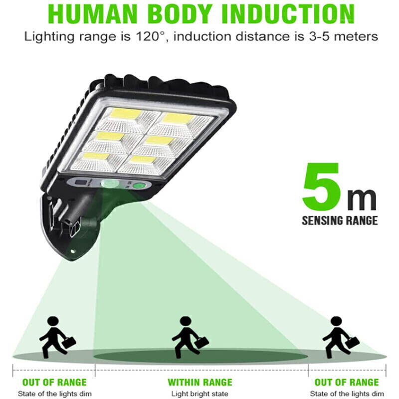 4/8Pcs Outdoor Solar Wall Light Motion Sensor Bright Flood Street Lamp 3 Modes