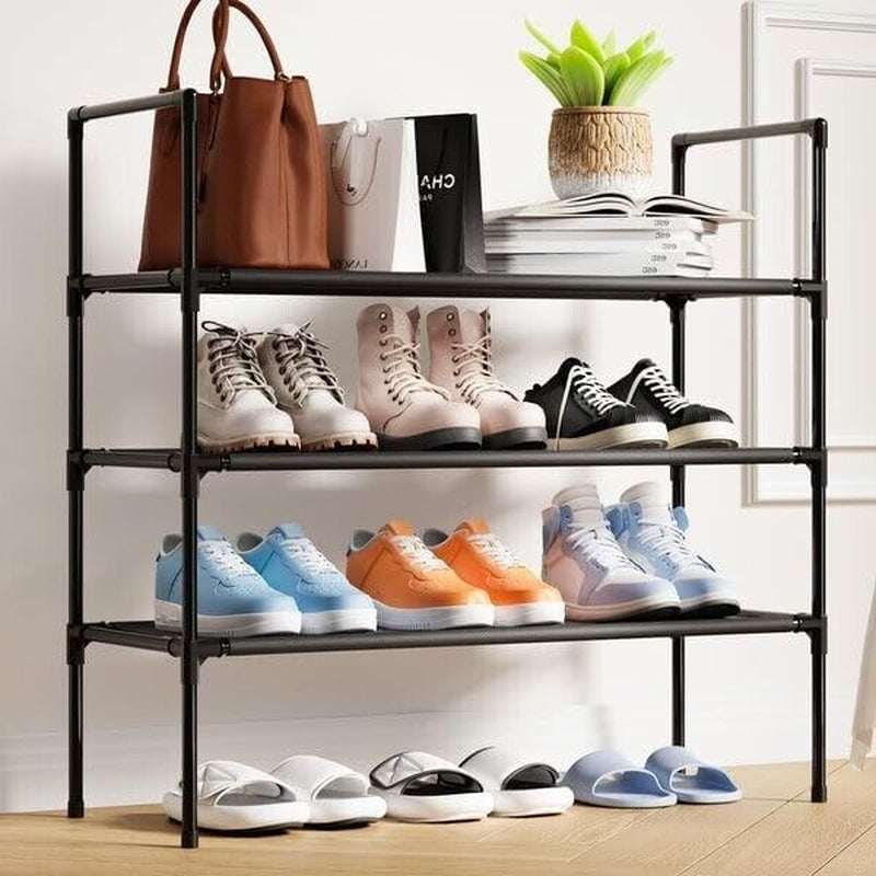 Shoe Rack - X-LARGE Shoe Organizer, 3-Tier Shoe Storage Rack, Sturdy Shoe Rack F