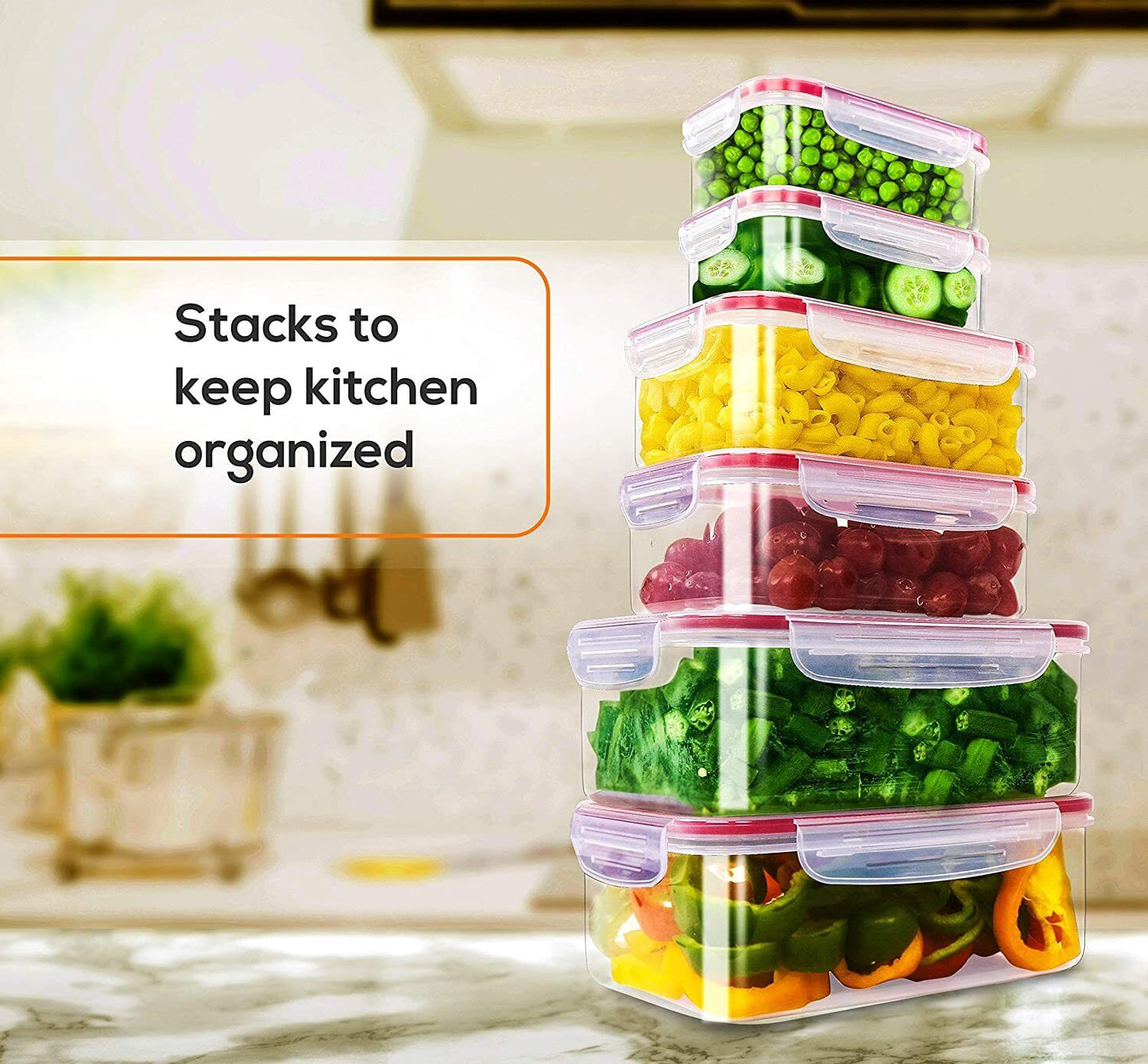 Utopia Kitchen Plastic Food Containers with Storage Lids Meal Prep Airtight
