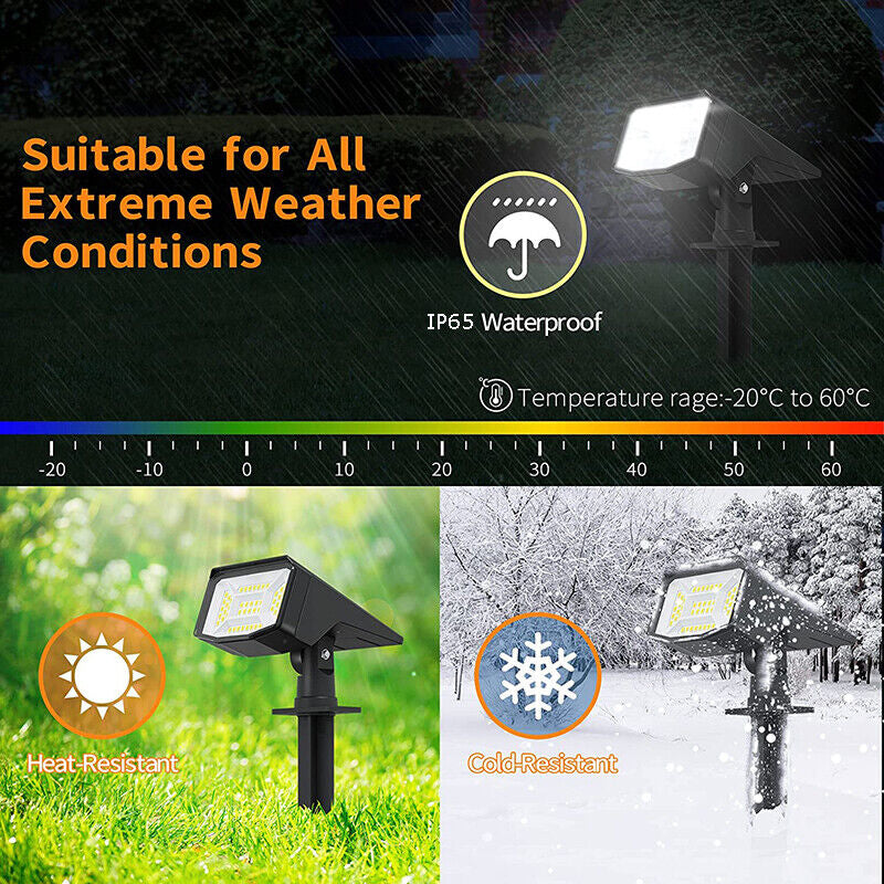 2-8PK Solar 50-LED Flood Lamp Spotlights Outdoor Garden Wall Landscape Light