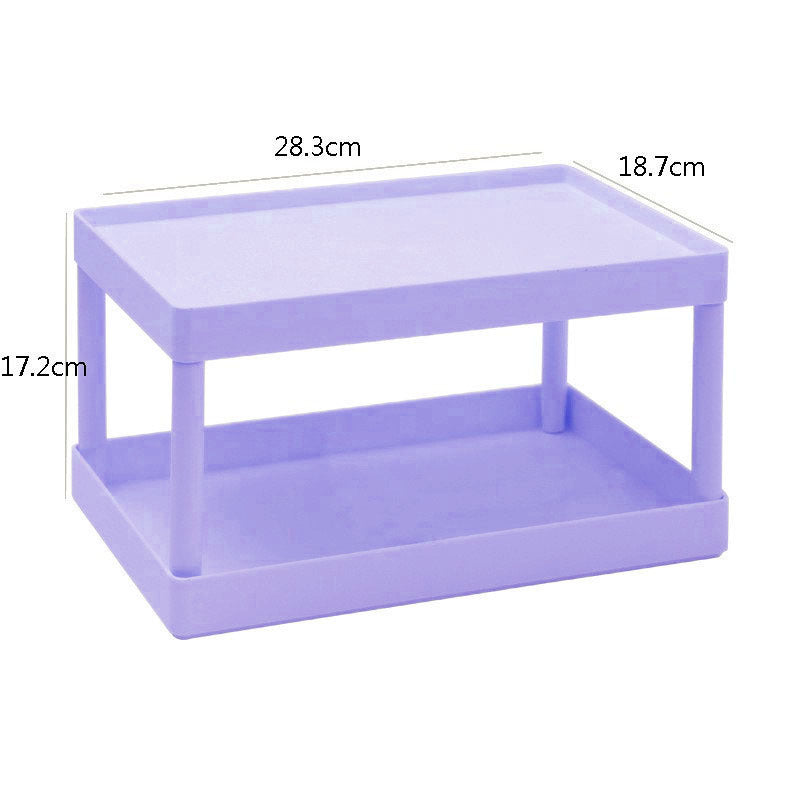 Plastic Double-layer Desktop Sundries Organizer Storage Rack