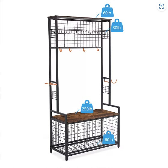 Garage Sports Equipment Storage Rack With Bench Storage Rack