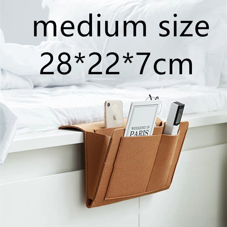 Bed Storage Bag with Pocket Felt Bedside Hanger Table Sofa Bedroom Mattress Bedside Anti-slip Organizer Holders