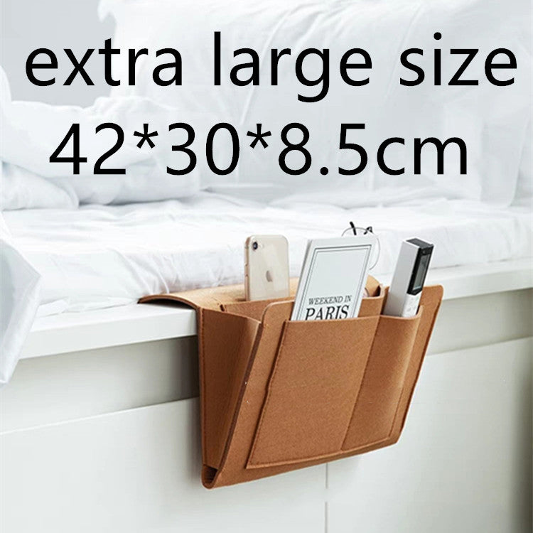 Bed Storage Bag with Pocket Felt Bedside Hanger Table Sofa Bedroom Mattress Bedside Anti-slip Organizer Holders