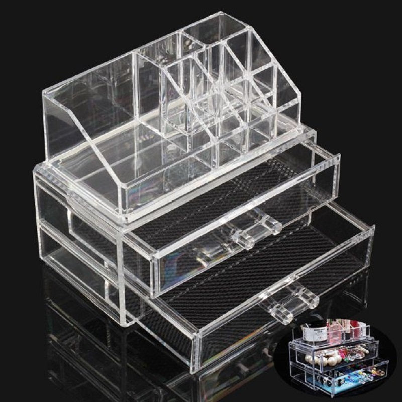 Acrylic Clear Container Makeup Case Cosmetic Storage Holder Organizer