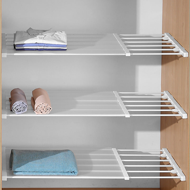 Closet Storage Hierarchical Partition Nail-free Retractable Shelf