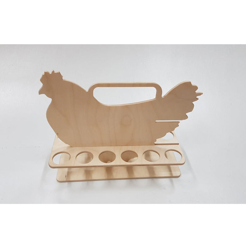 12 Cells Chicken Shape Egg Shelf Portable Wooden Case Organizer Egg Protect Container Box Kitchen Storage Accessories