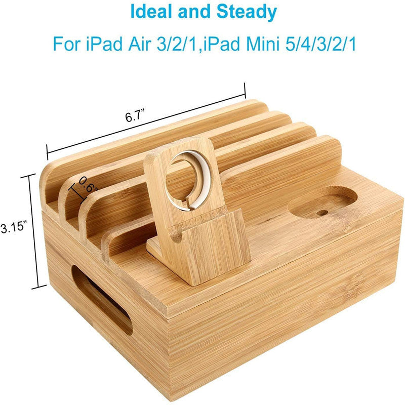 Bamboo Handicraft Mobile Phone Storage Organizer Bracket