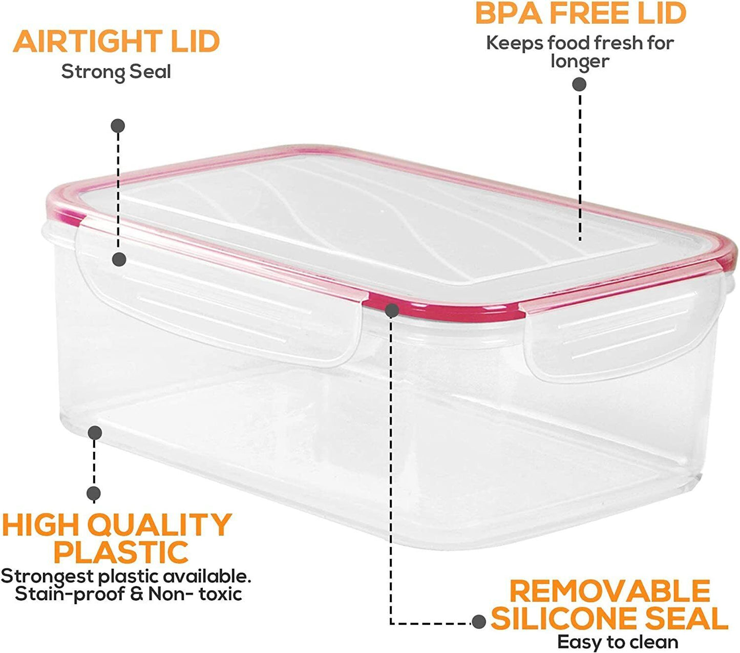 Utopia Kitchen Plastic Food Containers with Storage Lids Meal Prep Airtight