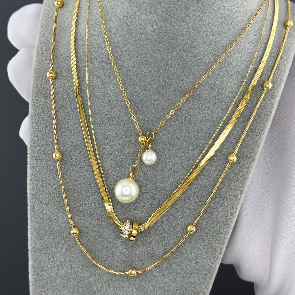 Necklace, 18K Gold Plated Steel