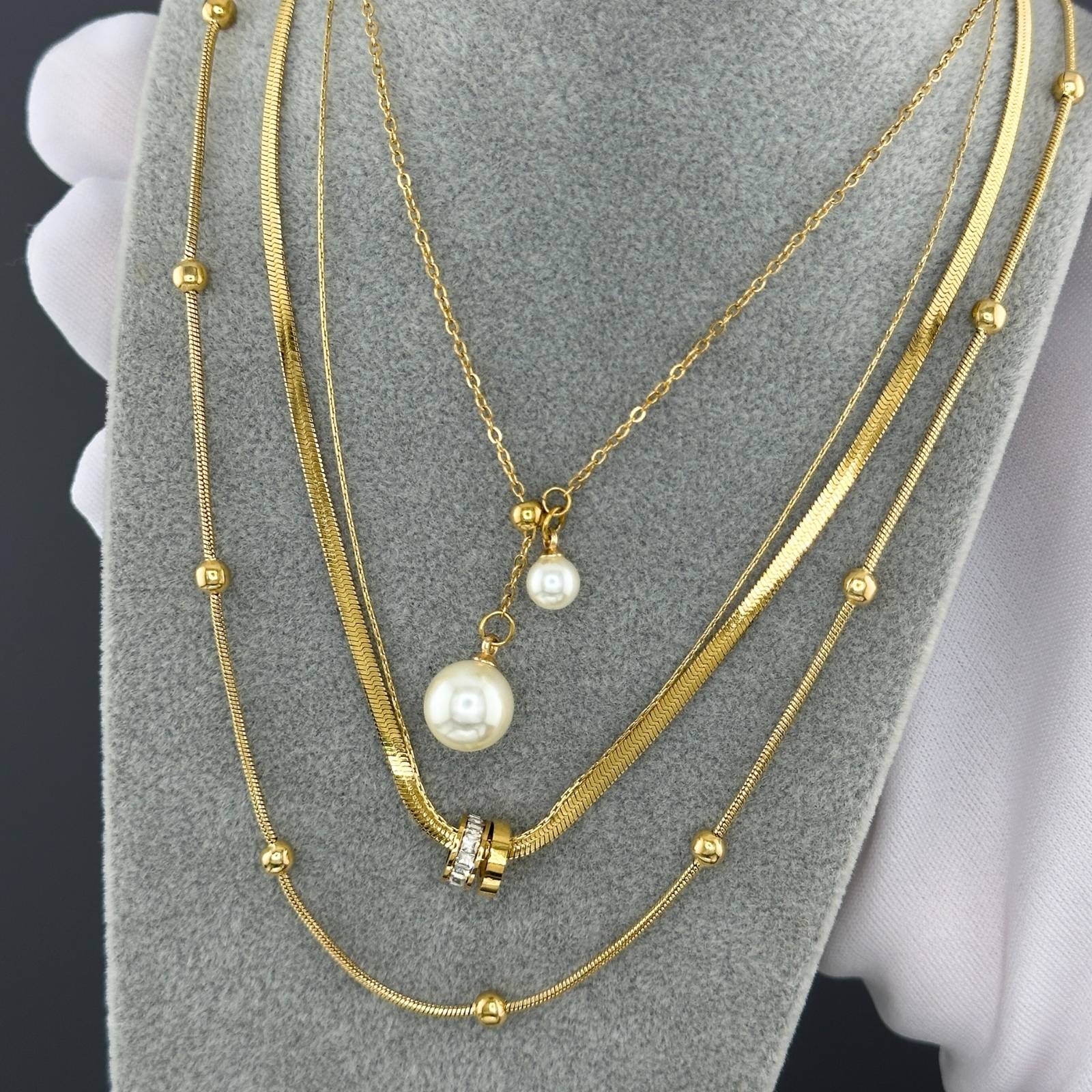 Necklace, 18K Gold Plated Steel