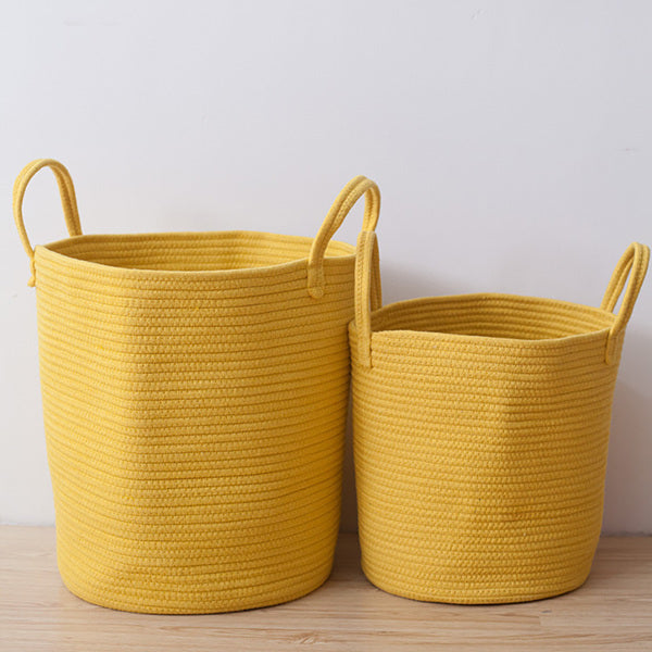 Large Woven Storage Basket With Sturdy Handle Holder