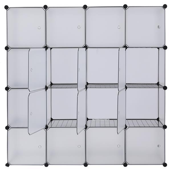 4-layer 16 Grid Plastic Wire Mesh With Door Cube Piece Storage Rack