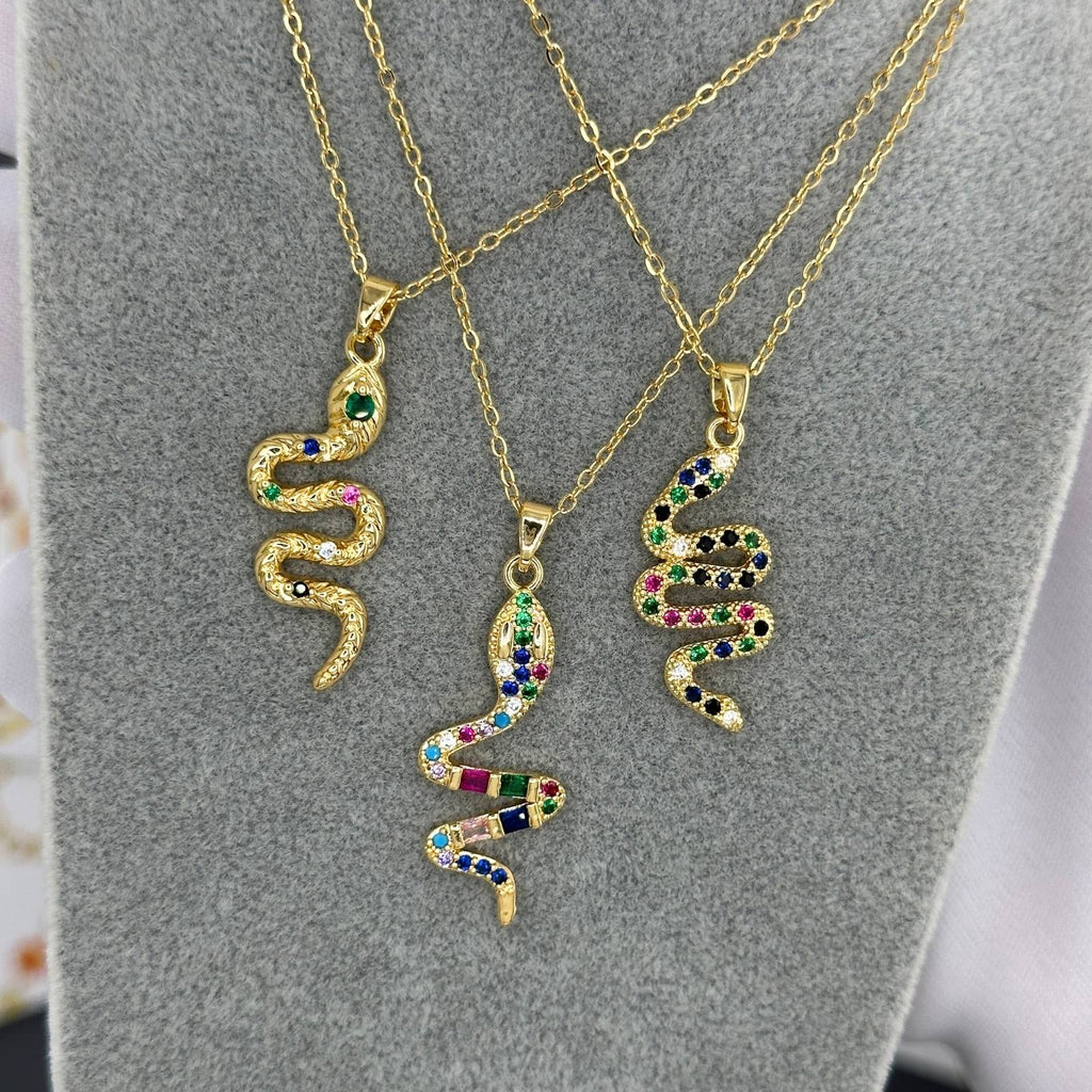 Snake Necklace, 18K Gold Plated Steel