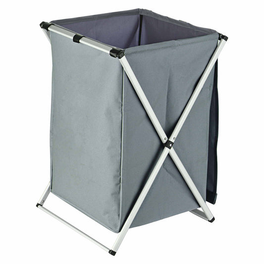 Laundry Basket Clothes Hamper Organizer Sorter Storage Foldable with Cover Handle Aluminum Frame for Bathroom Bedroom Home Gray