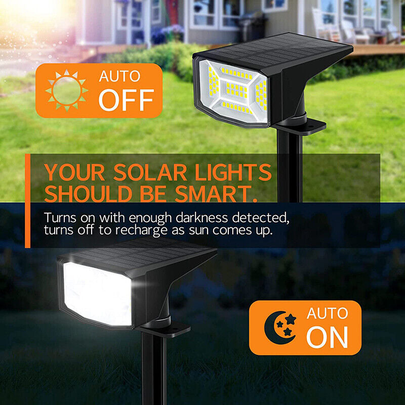 2-8PK Solar 50-LED Flood Lamp Spotlights Outdoor Garden Wall Landscape Light