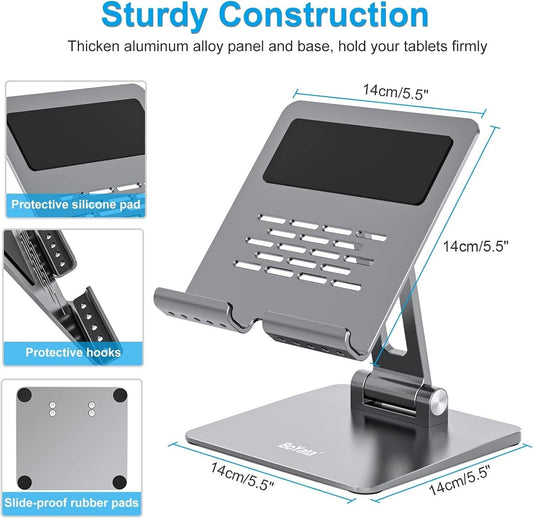 Tablet Stand Aluminum Adjustable Tablet Holder Foldable Desktop Stand Ipad Mini