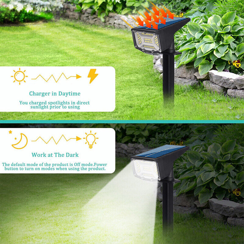2-8PK Solar 50-LED Flood Lamp Spotlights Outdoor Garden Wall Landscape Light