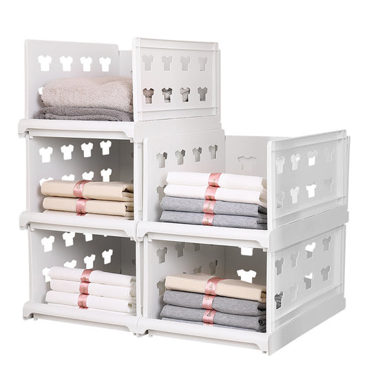 Drawer type storage rack arrangement of closet storage box