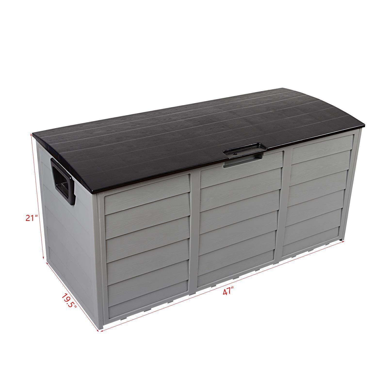 Garden Storage Box 75 Gal Black Outdoor Tool Case Cushion Organizer with Wheels