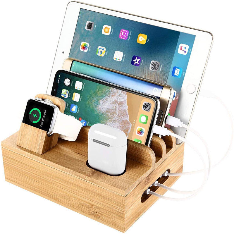 Bamboo Handicraft Mobile Phone Storage Organizer Bracket