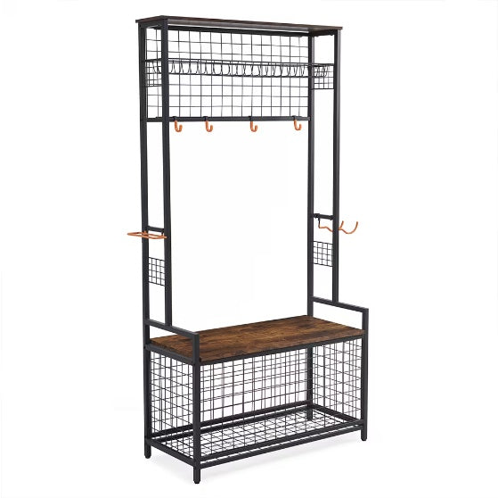 Garage Sports Equipment Storage Rack With Bench Storage Rack