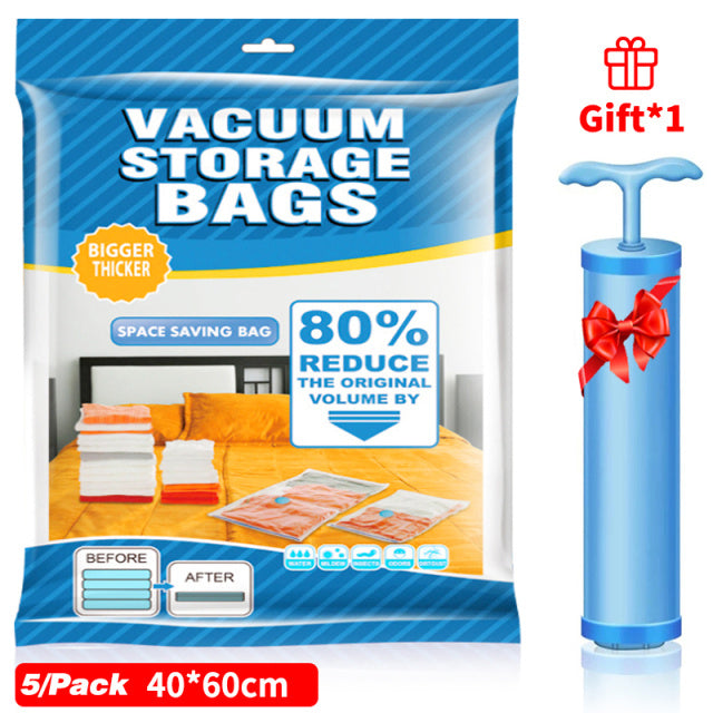 Vacuum Bag Storage W Valve Home Organizer Bag Fold