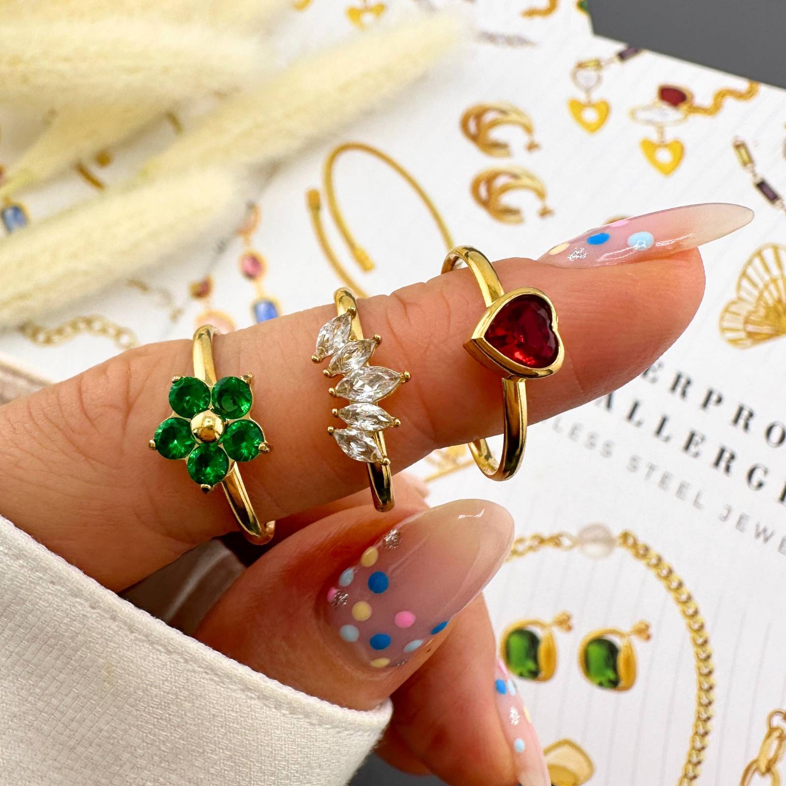 Heart Ring, 18K Gold Plated Steel