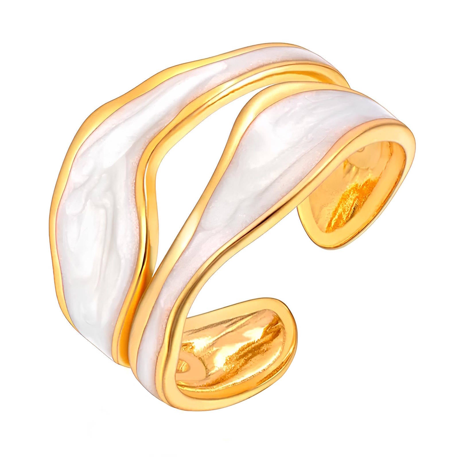 Ring, 18K Gold Plated Steel