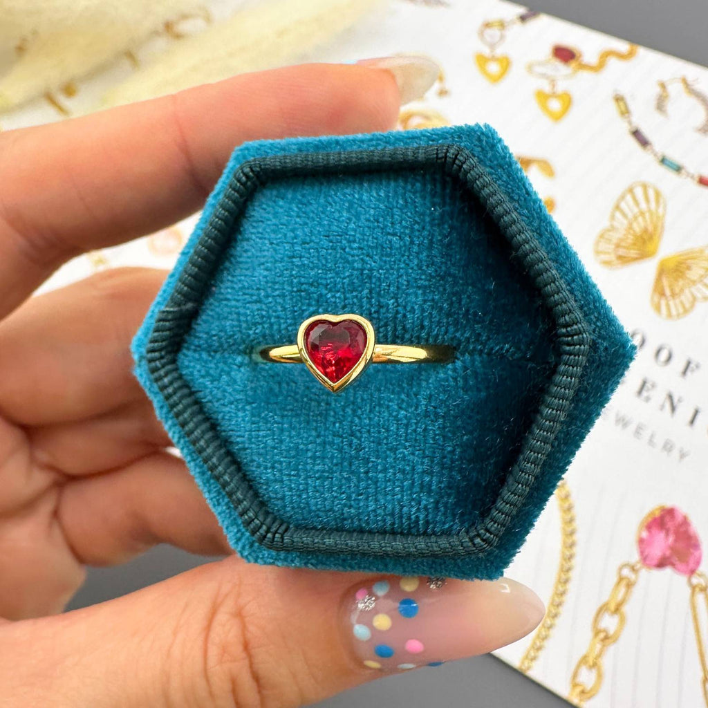 Heart Ring, 18K Gold Plated Steel