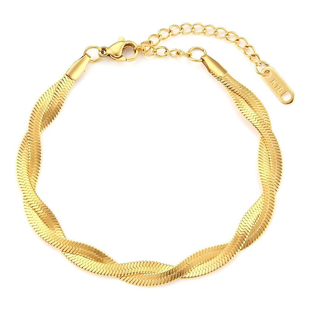 Bracelet, 18K Gold Plated Steel