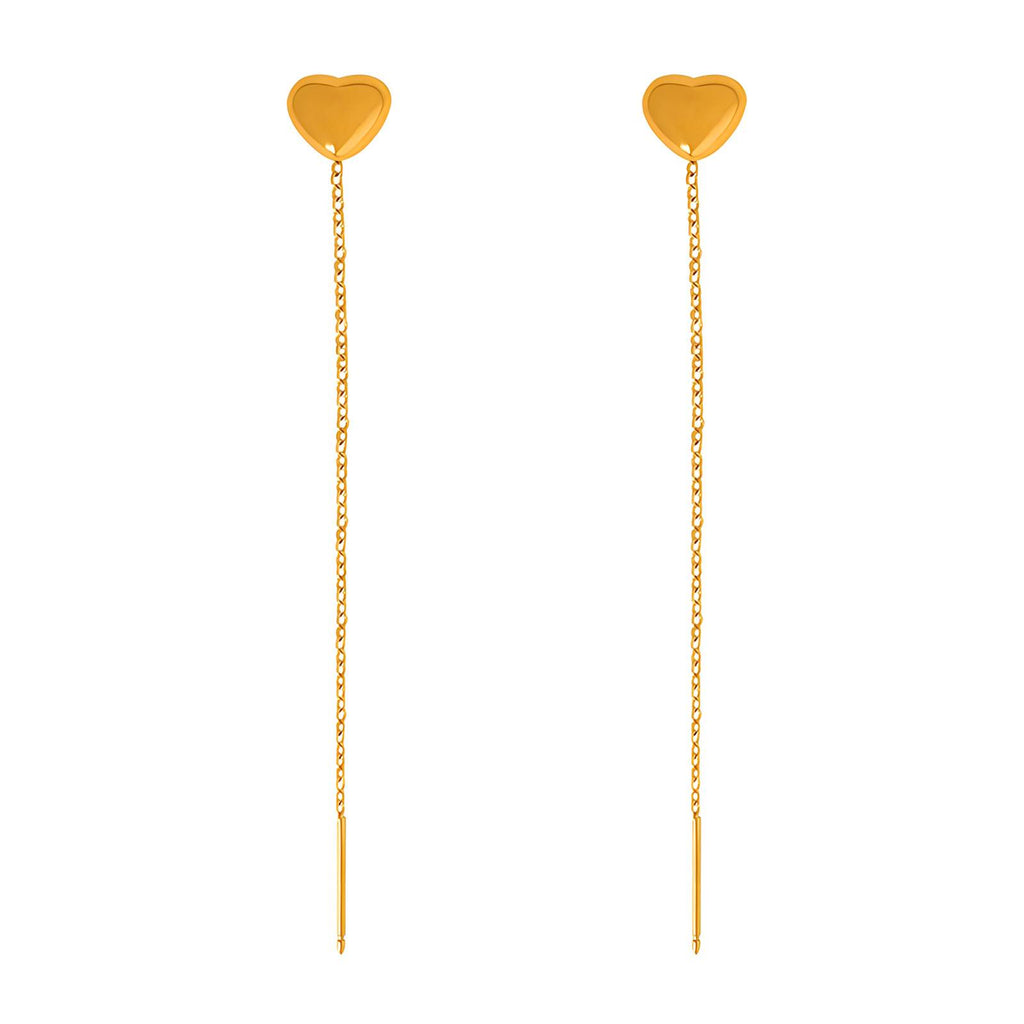 Hearts Earrings, 18K Gold Plated Steel