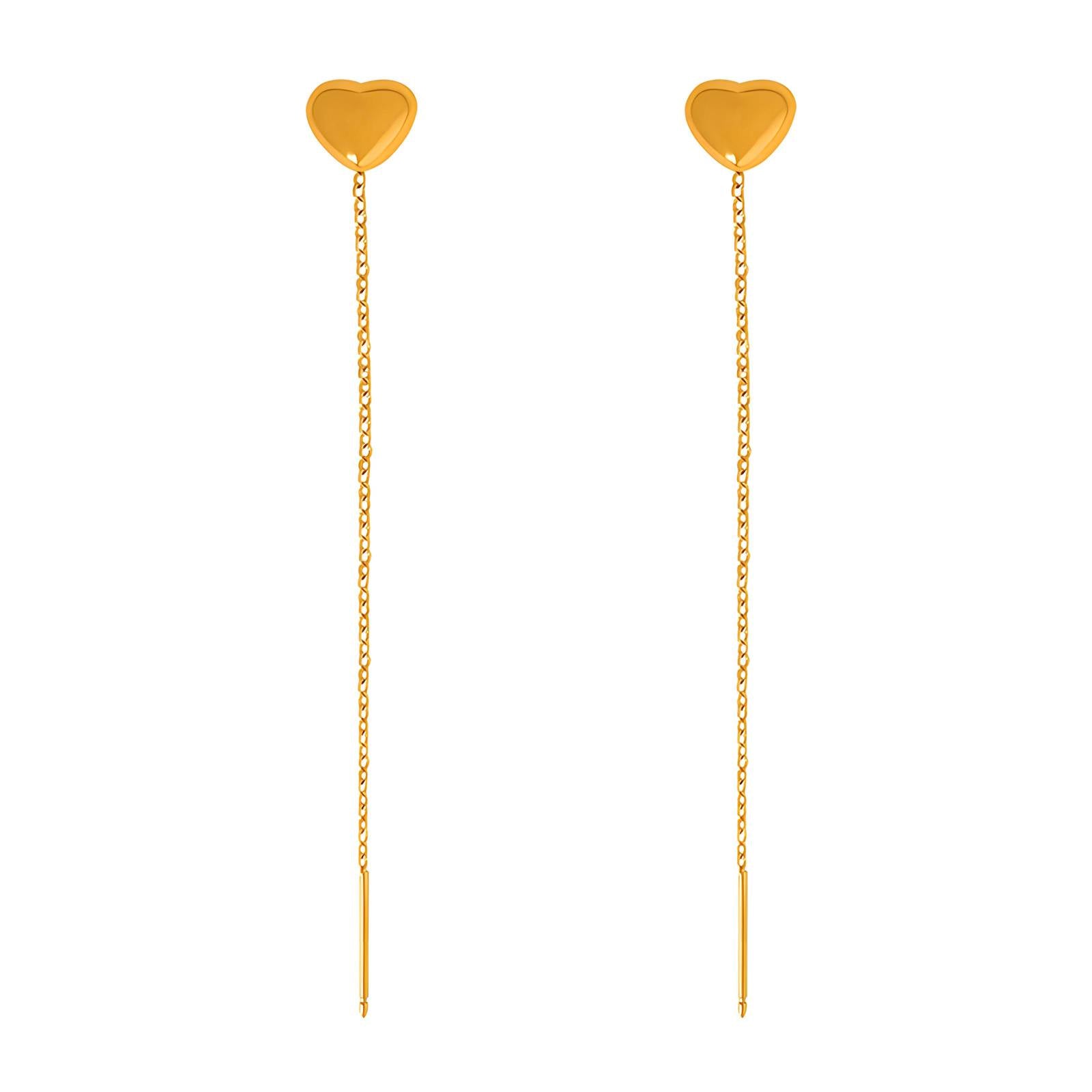 Hearts Earrings, 18K Gold Plated Steel