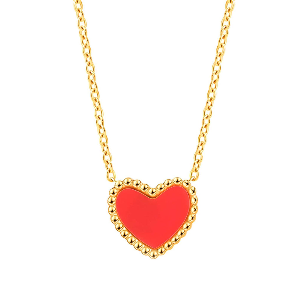 Hearts Necklace, 18K Gold Plated Steel
