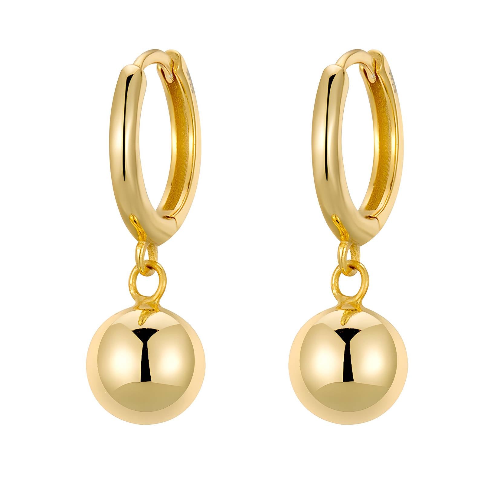 Earrings, 18K Gold Plated Steel