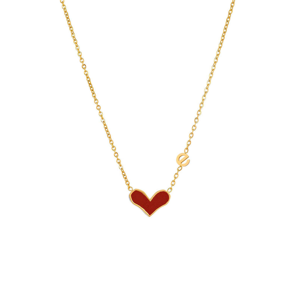 Heart Necklace, 18K Gold Plated Steel