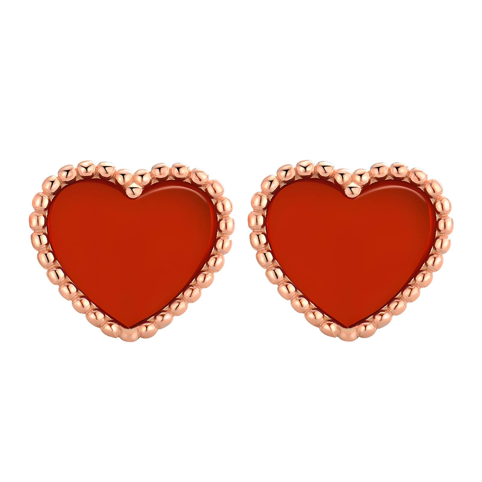 Hearts Earrings, 18K Gold Plated Steel