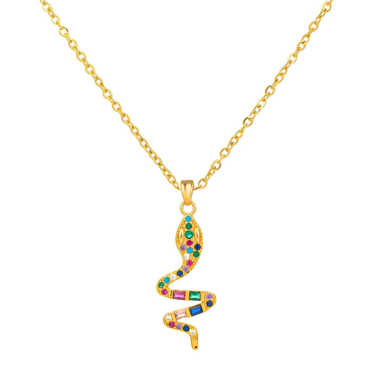 Snake Necklace, 18K Gold Plated Steel