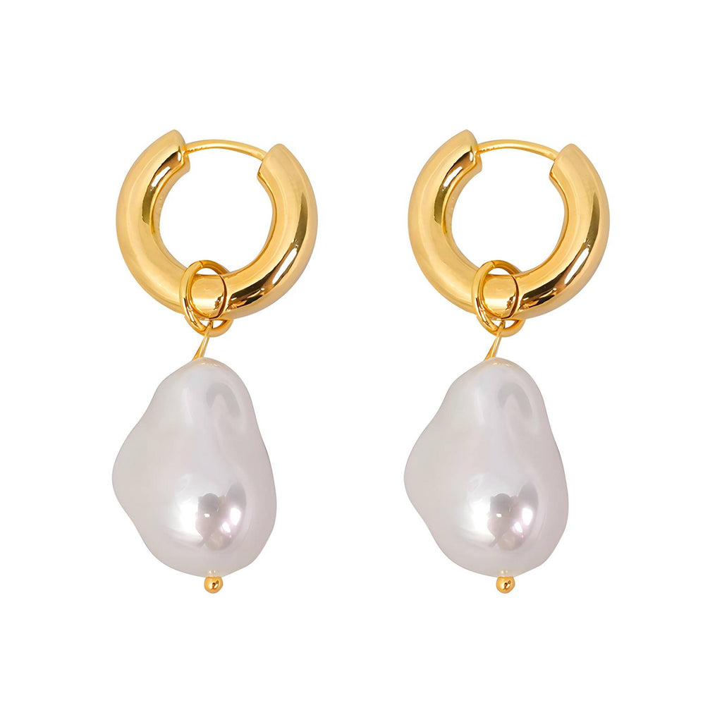 Earrings, 18K Gold Plated Steel