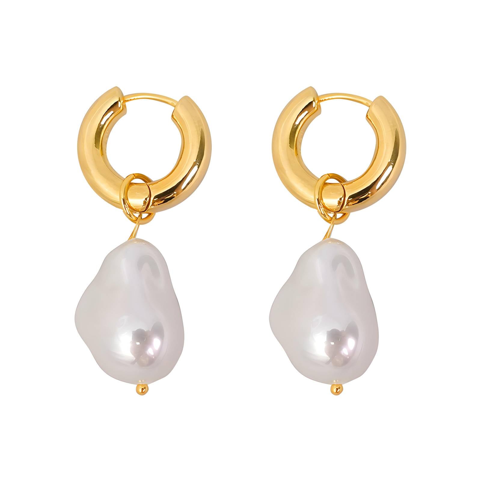 Earrings, 18K Gold Plated Steel