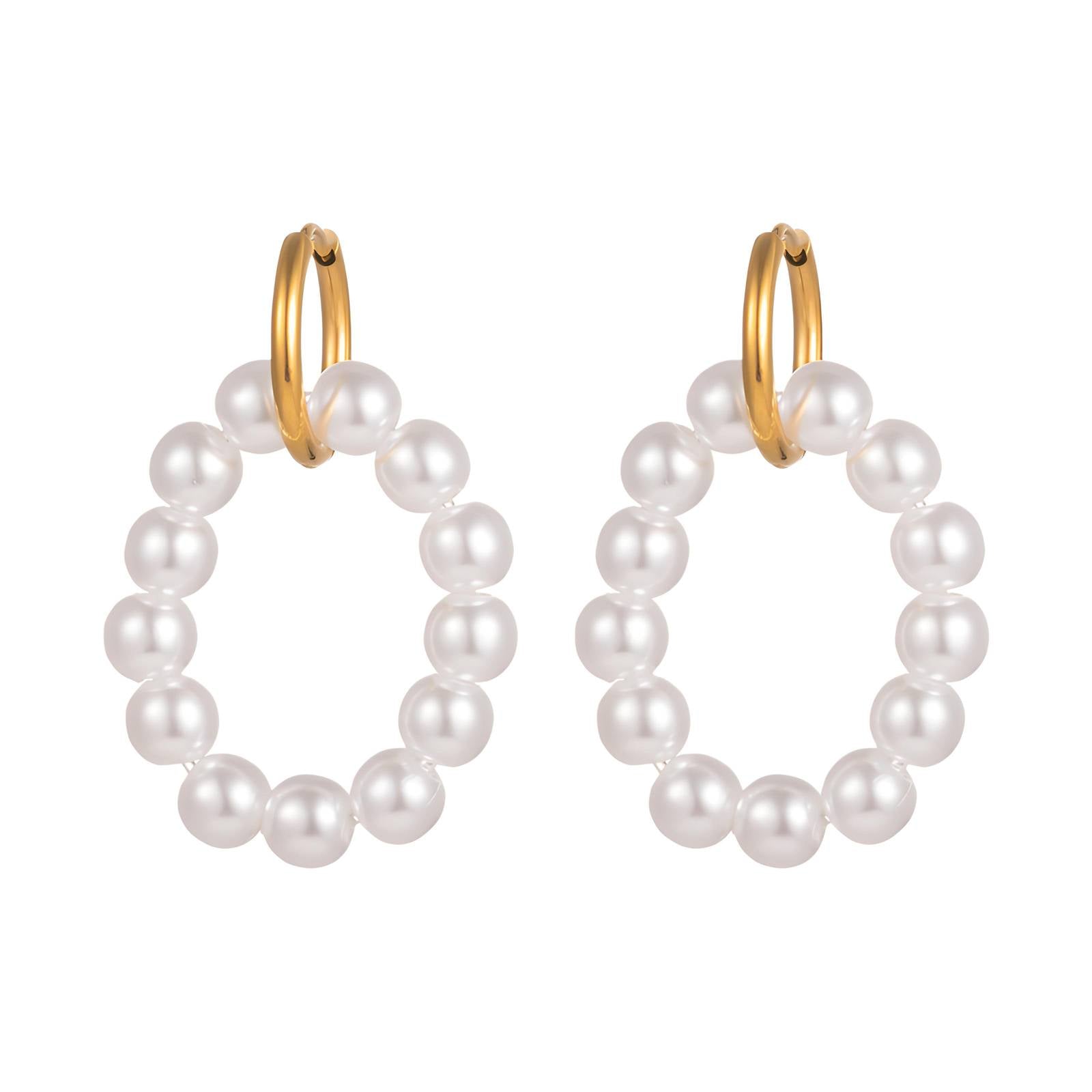 Earrings, 18K Gold Plated Steel